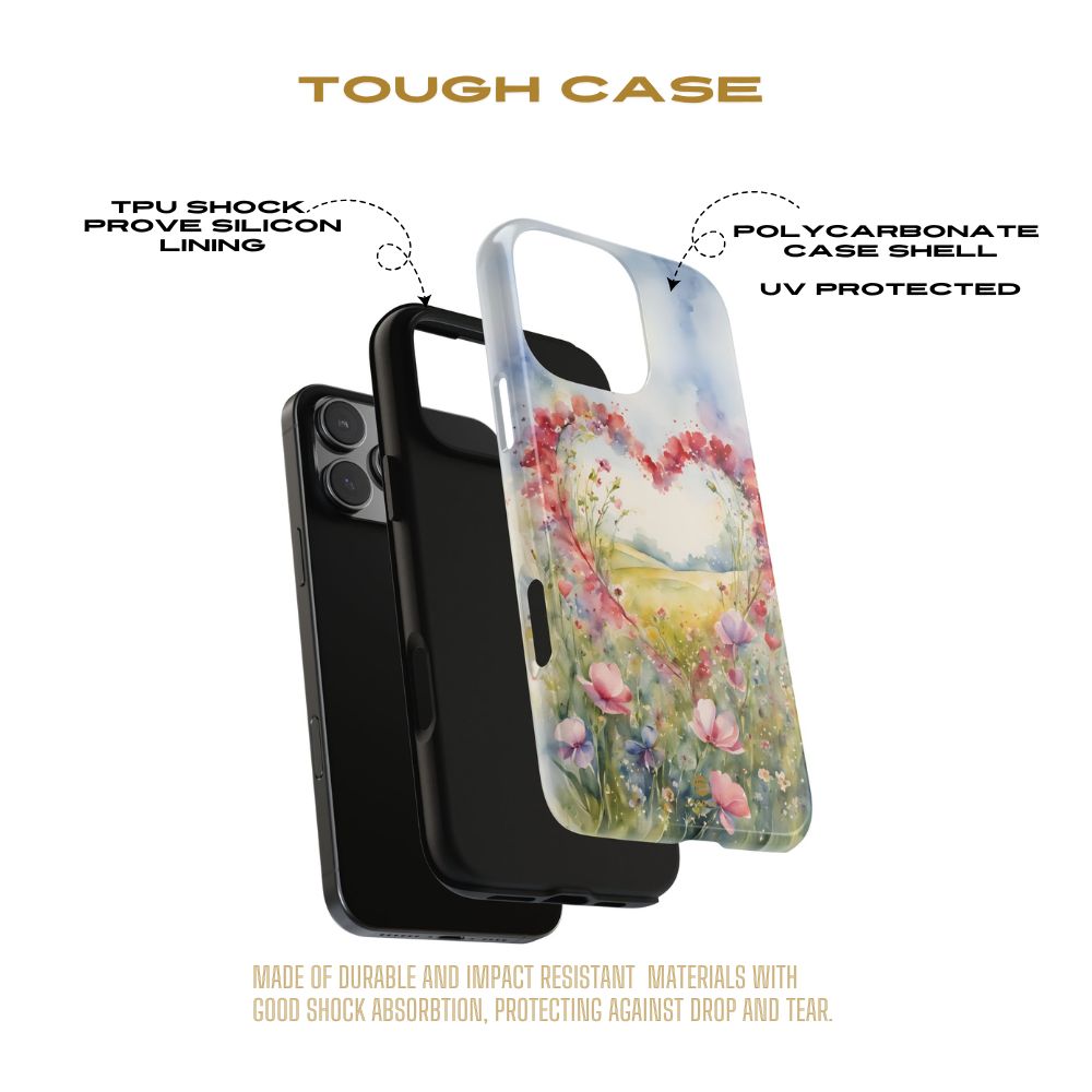 Flower heart iPhone Tough Case