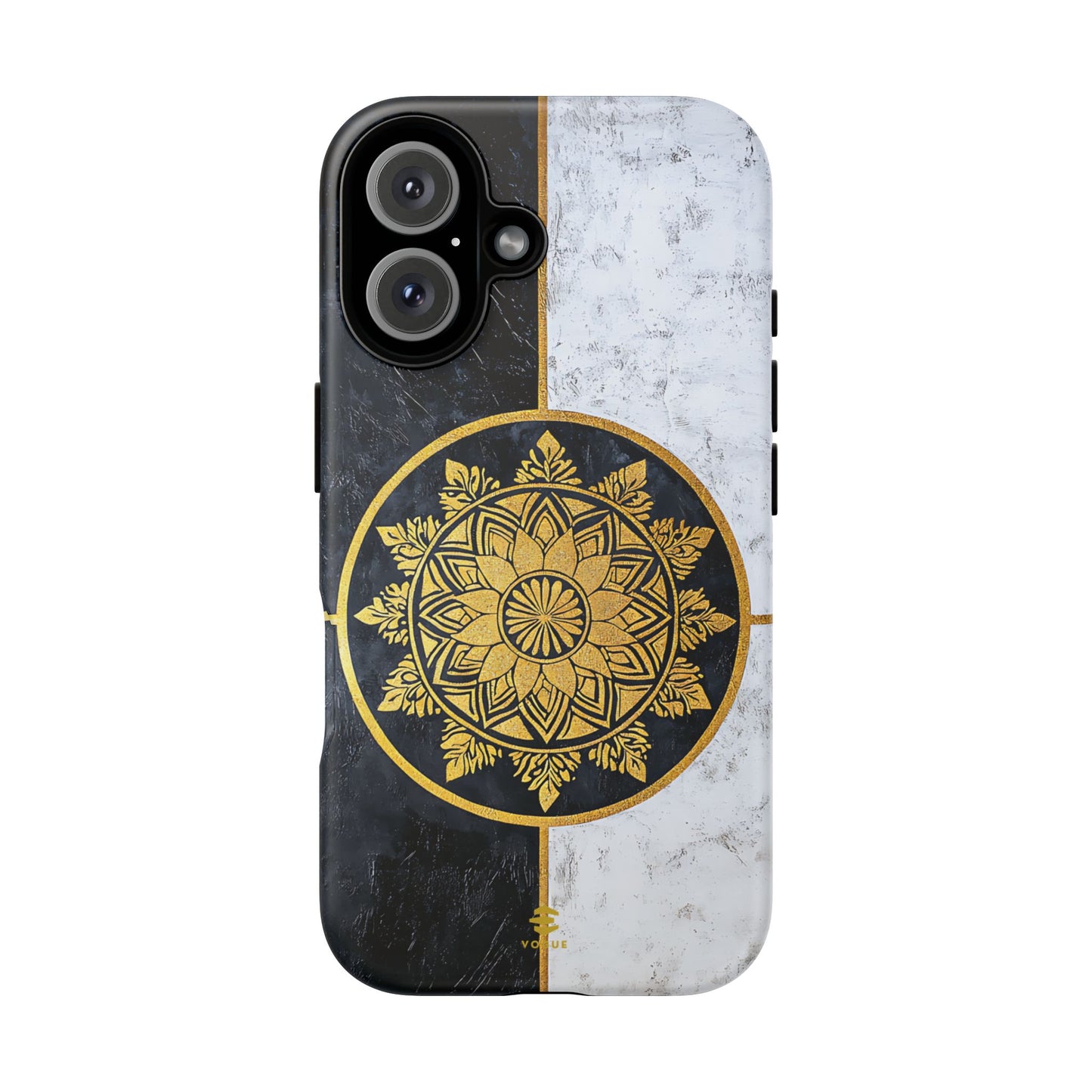 Funda para iPhone con diseño de mandala dorado