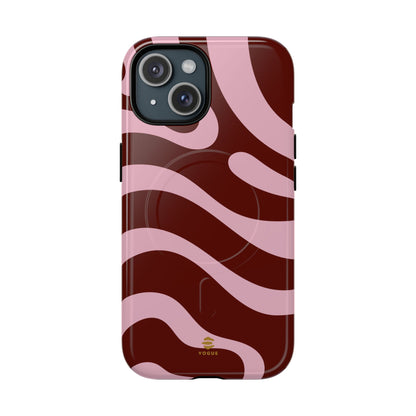 Maroon Ripple MagSafe iPhone Case