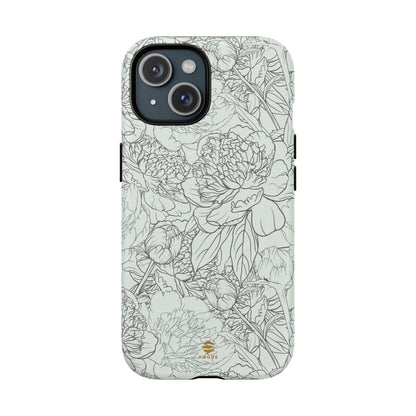 Sage Peony Garden MagSafe iPhone Case