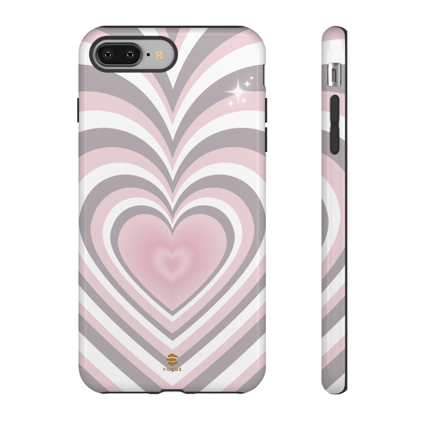 Pink & Grey Heart Design - Phone Case, Love, Valentine's Day Gift for Her