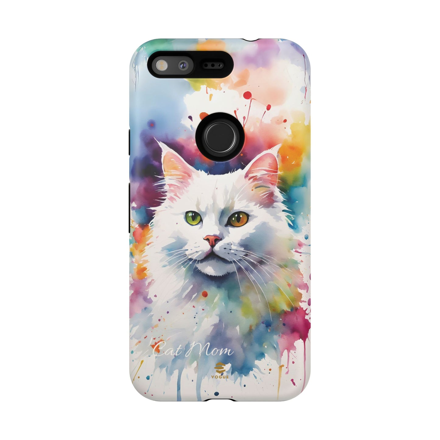 Custom White Cat Google Pixel Tough Phone Case