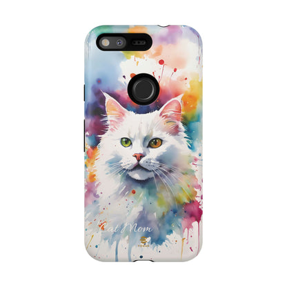 Custom White Cat Google Pixel Tough Phone Case
