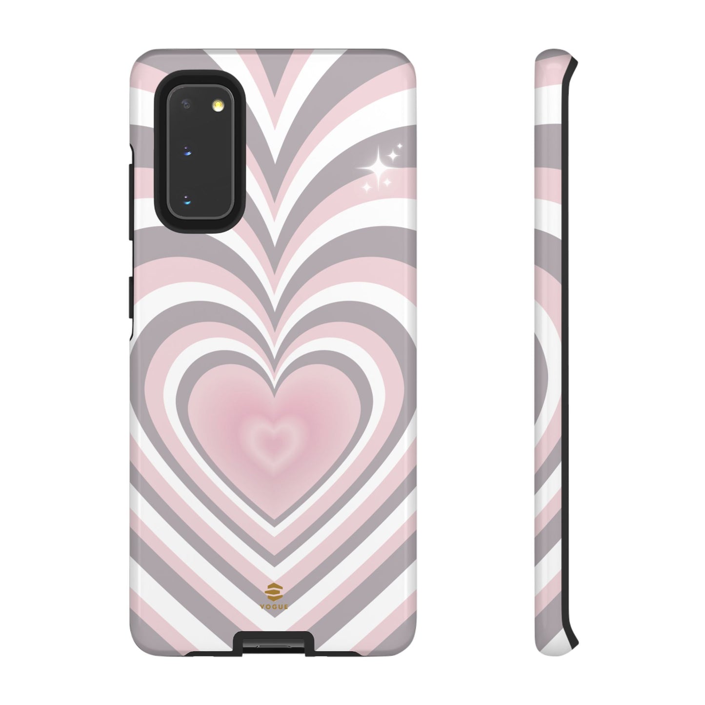 Pink & Grey Heart Design - Phone Case, Love, Valentine's Day Gift for Her