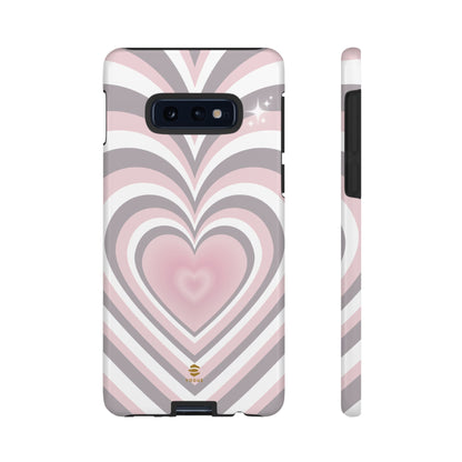 Pink & Grey Heart Design - Phone Case, Love, Valentine's Day Gift for Her