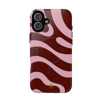 Maroon Ripple MagSafe iPhone Case