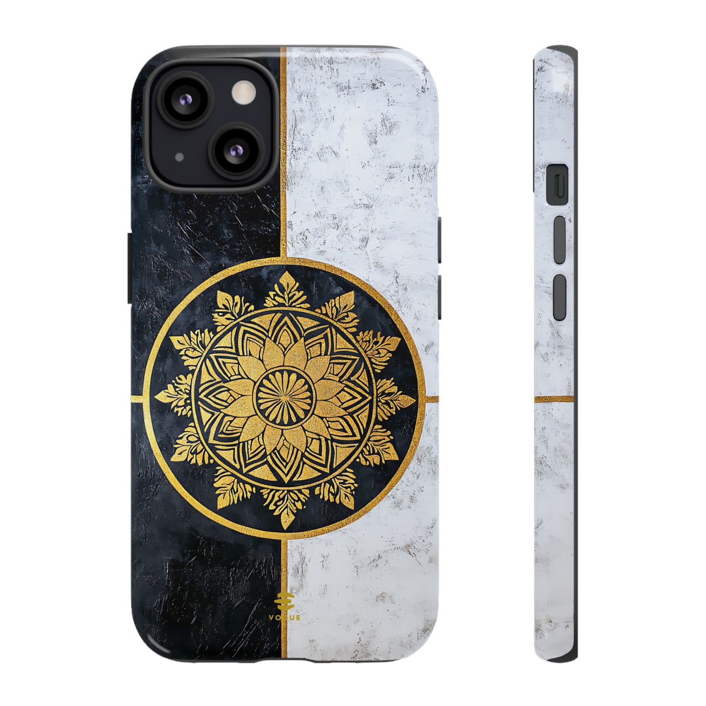 Funda para iPhone con diseño de mandala dorado