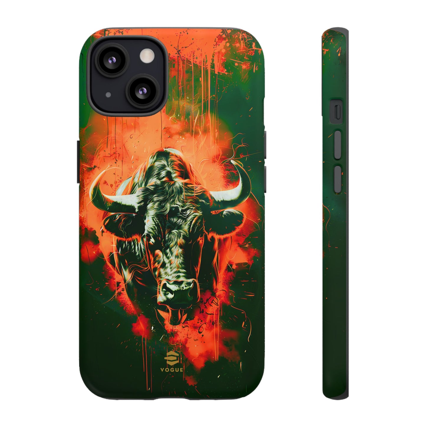 Green Bull Art iPhone Tough Case