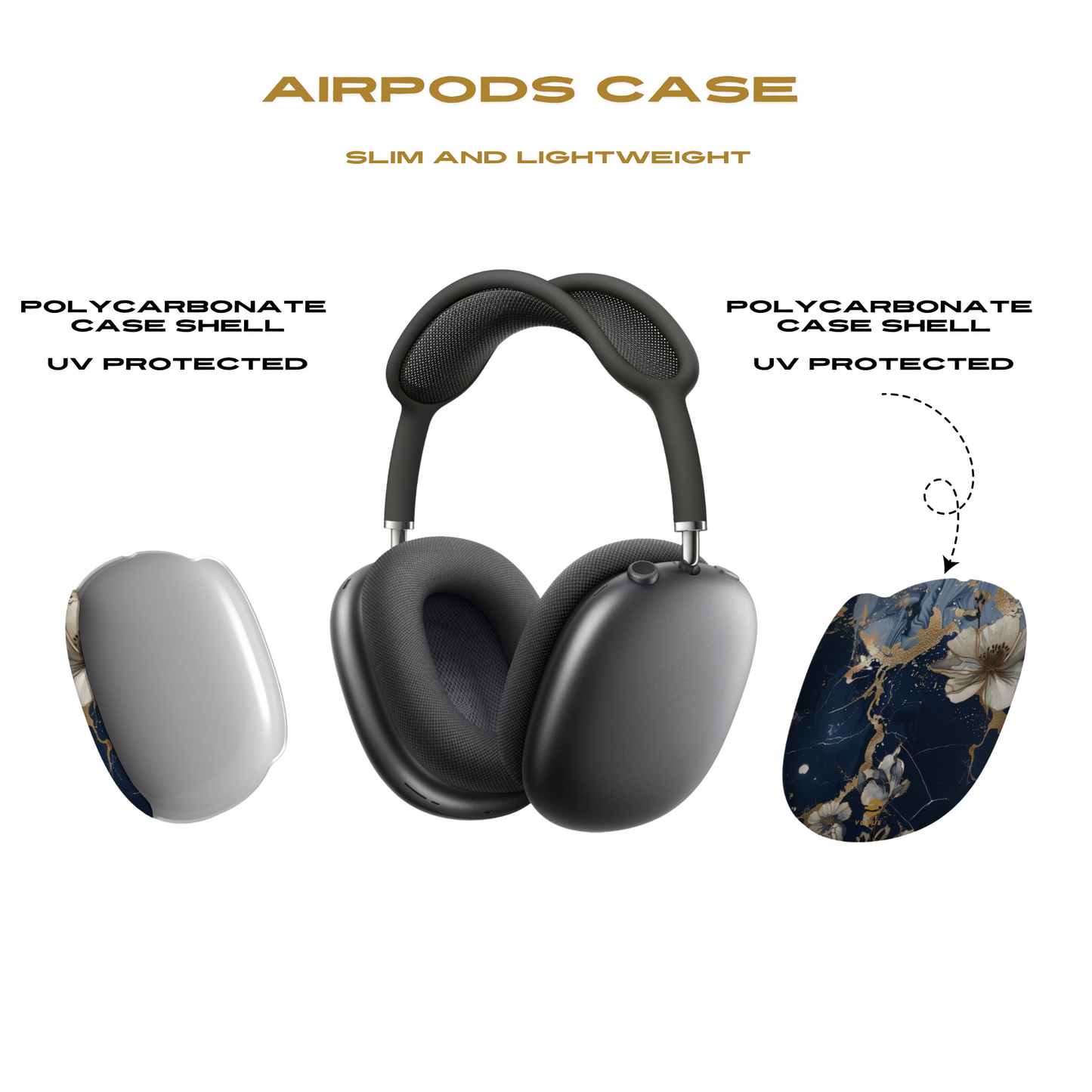 Marble Floral Design AirPod Max Cases