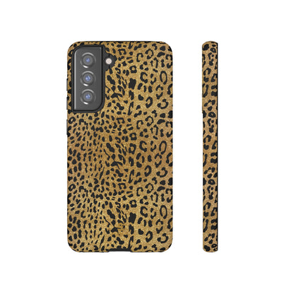 Goldene Samsung-Hülle mit Leopardenmuster