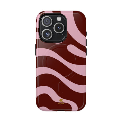 Maroon Ripple MagSafe iPhone Case