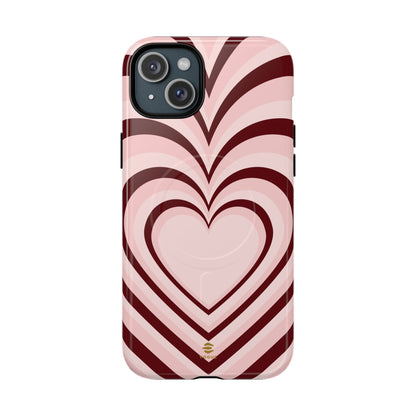 Burgundy Hearts Design - Phone Case MagSafe, Love, Valentine's Day Gift for Her