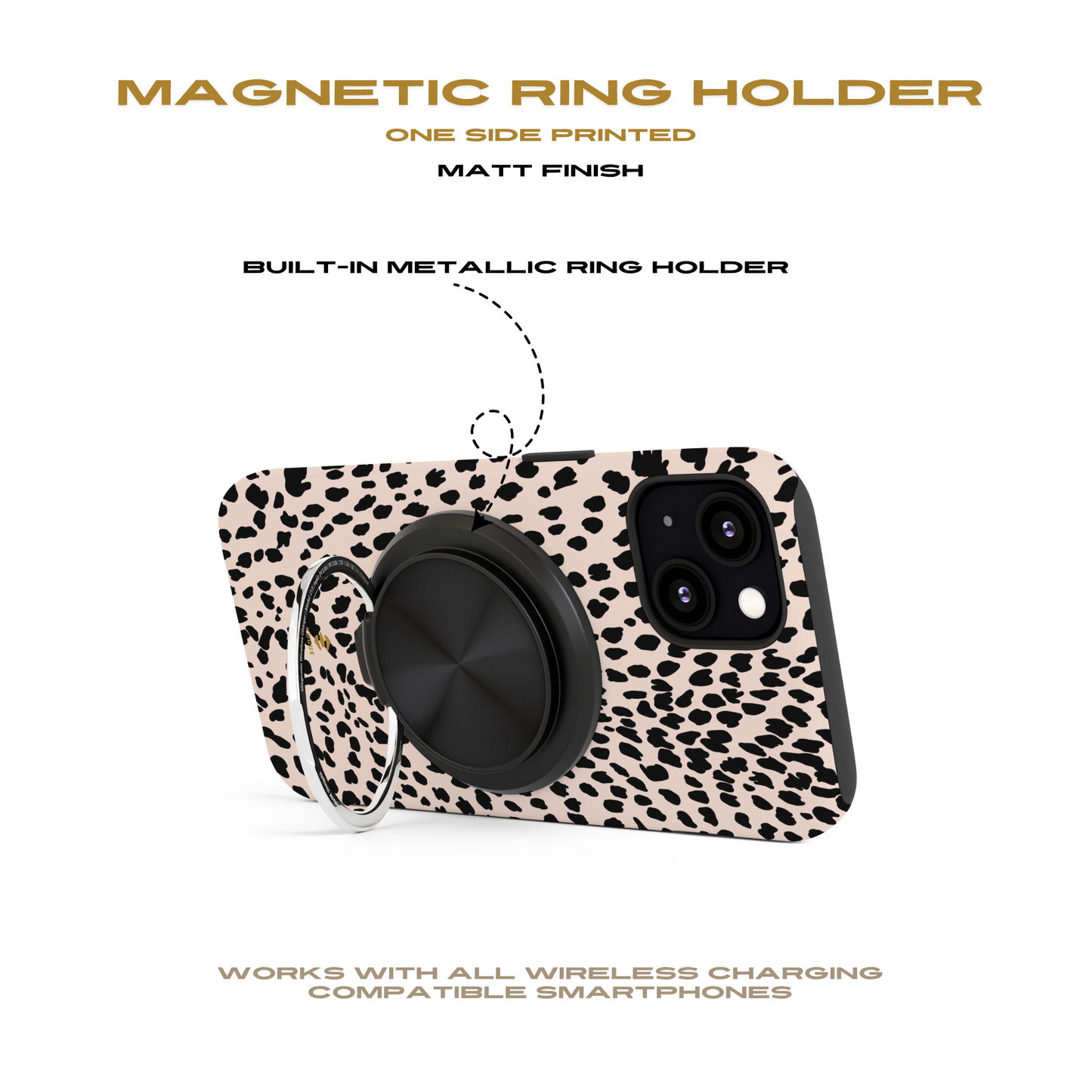 Magnetisches Induktionsladegerät mit Animalprint in Nude