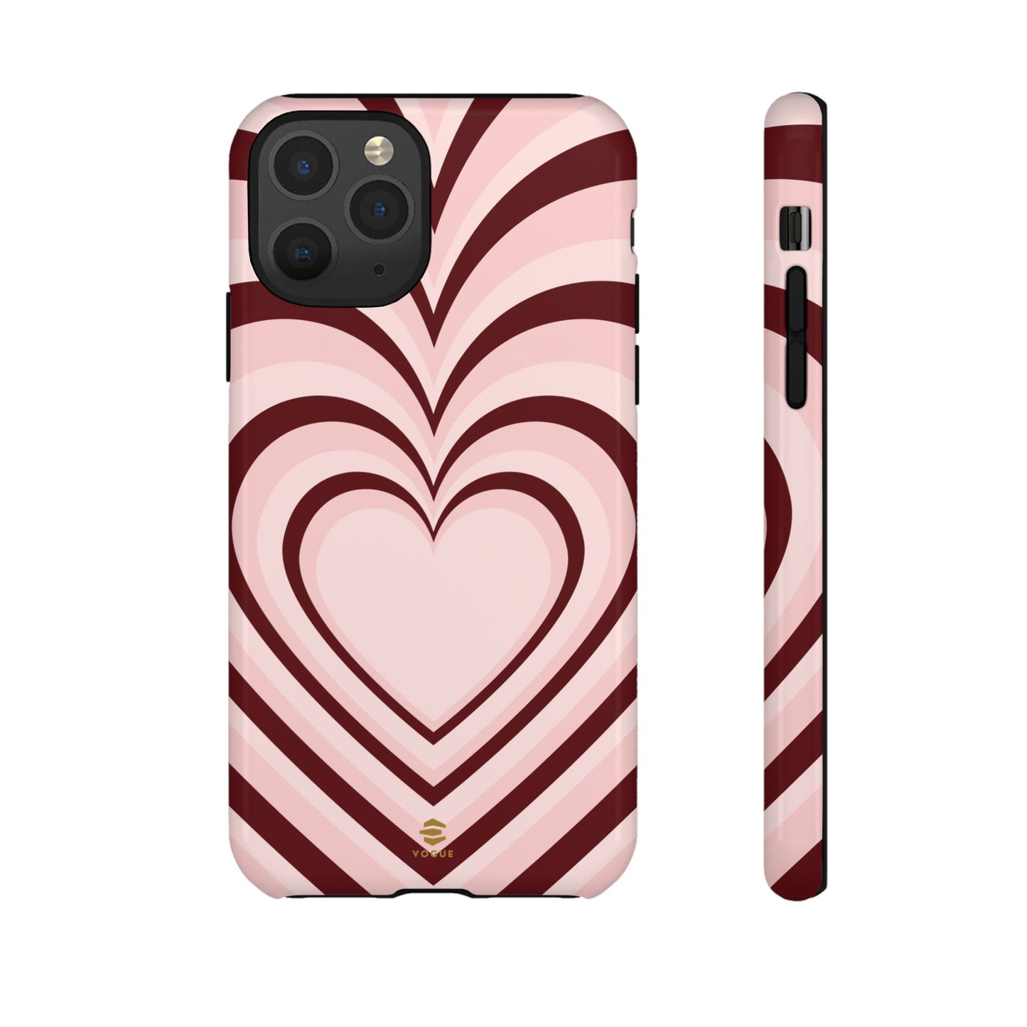 Burgundy Hearts Design - Phone Case, Love, Valentine's Day Gift for Her