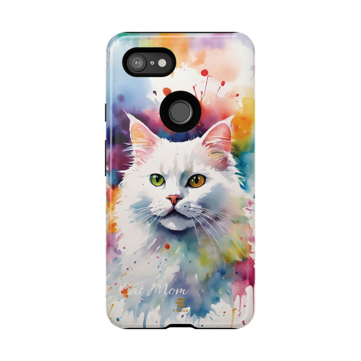 Custom White Cat Google Pixel Tough Phone Case