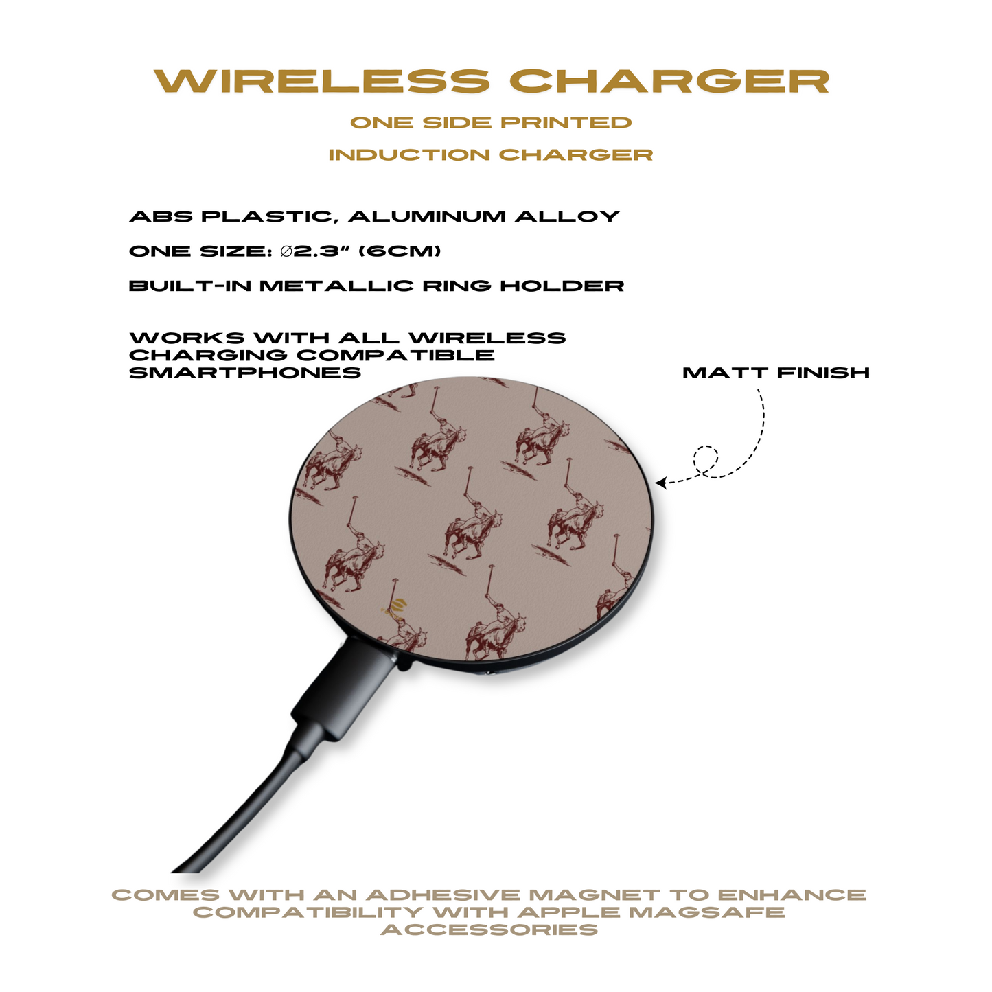 Polo Player Brown Induction Charger