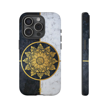 Funda para iPhone con diseño de mandala dorado