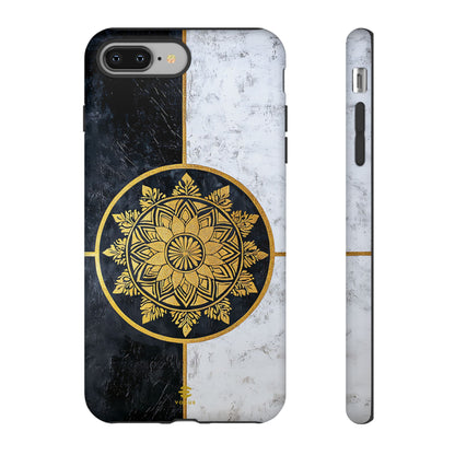 Funda para iPhone con diseño de mandala dorado