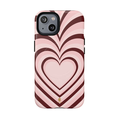 Burgundy Hearts Design - Phone Case MagSafe, Love, Valentine's Day Gift for Her