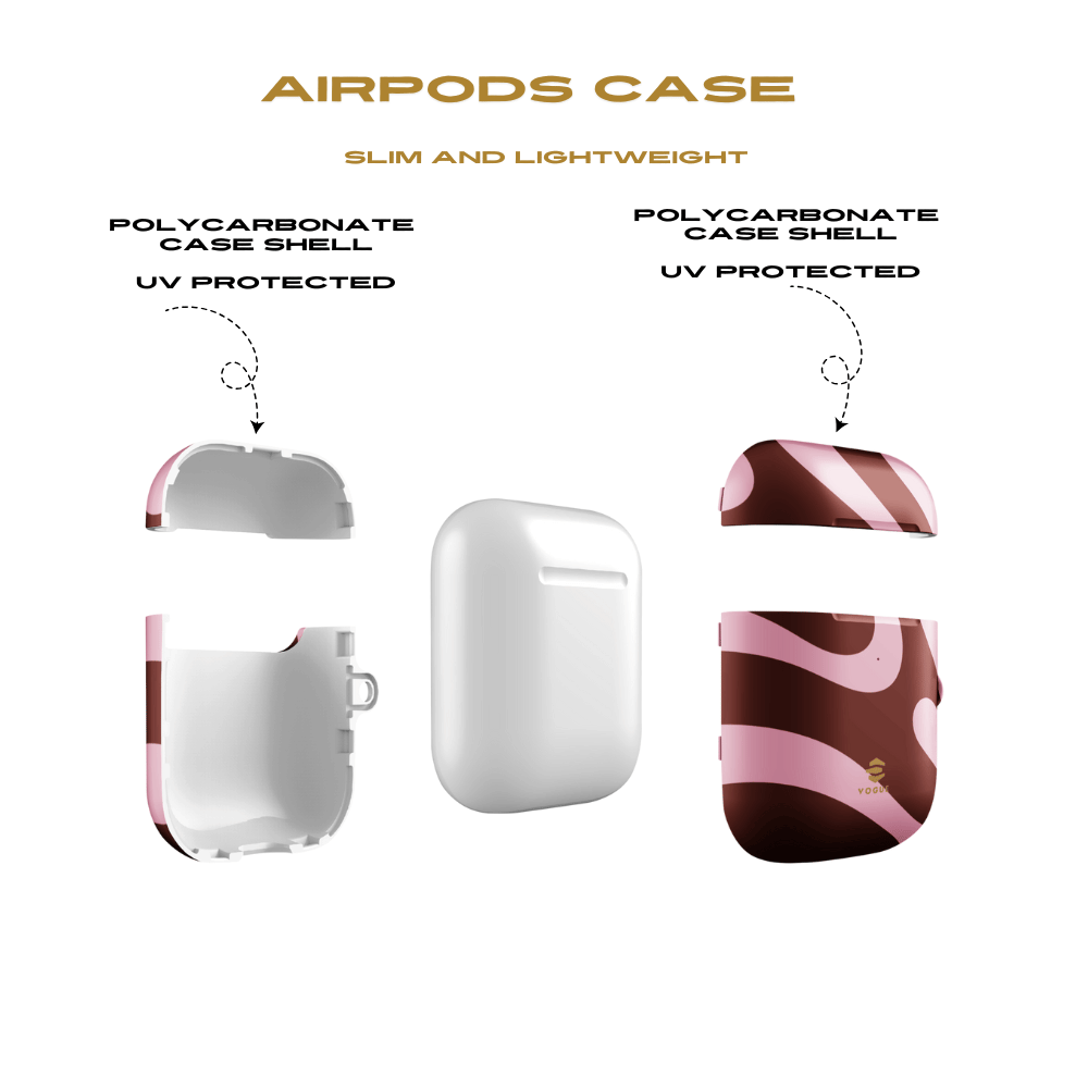 Maroon Ripple AirPod Case