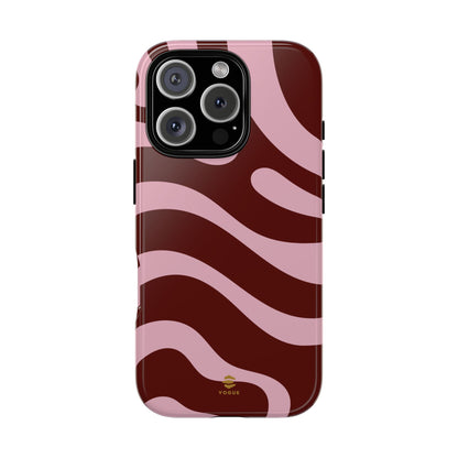 Maroon Ripple iPhone Tough Case