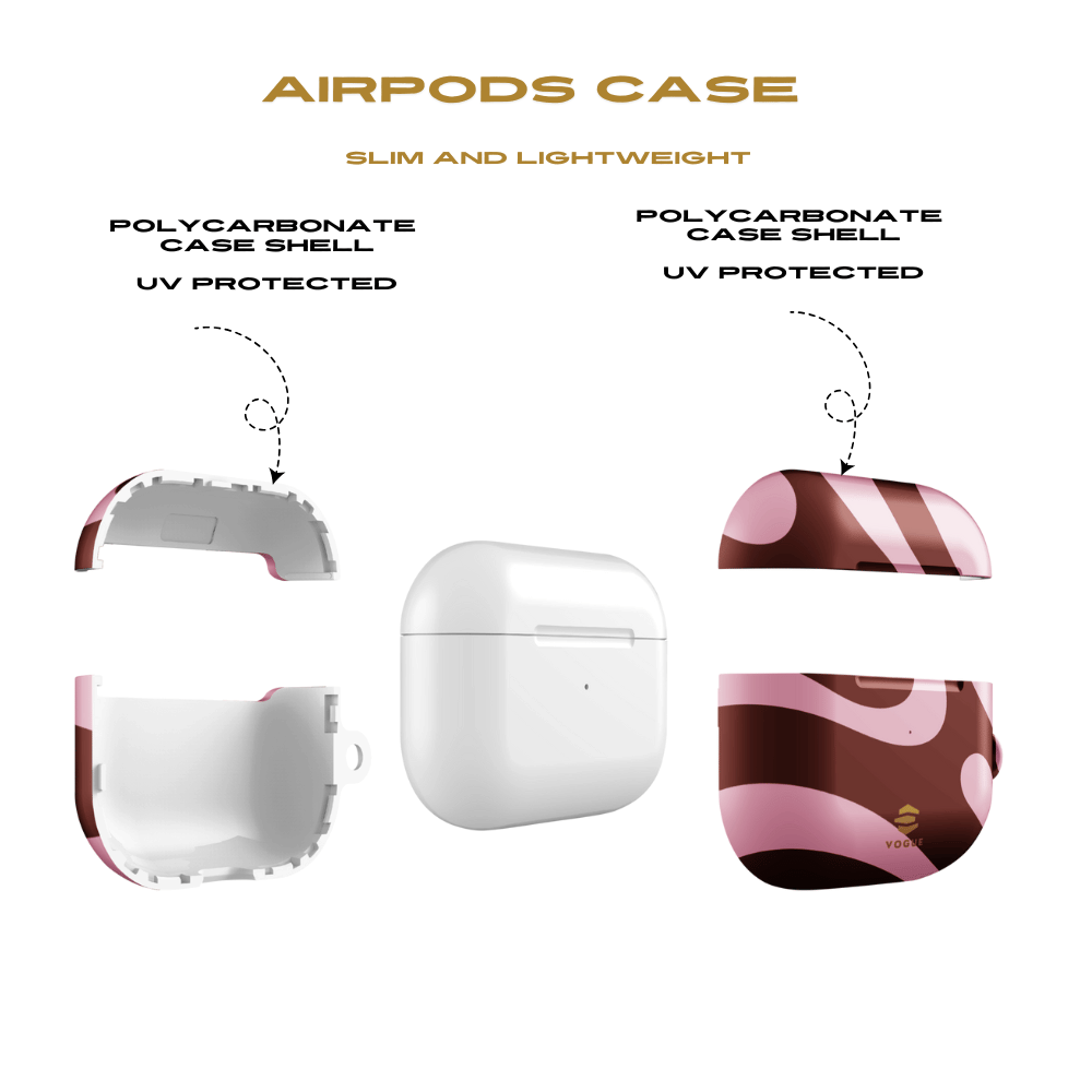 Maroon Ripple AirPod Case