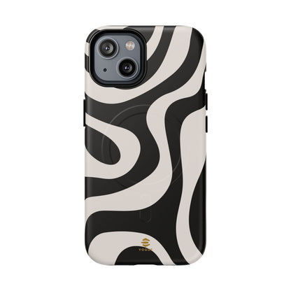 Black Swirl MagSafe iPhone Case