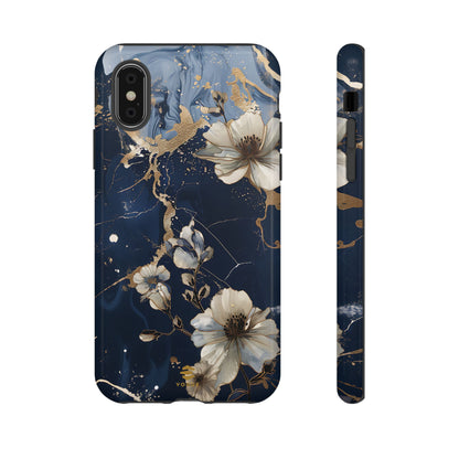 Funda para iPhone con diseño floral de mármol