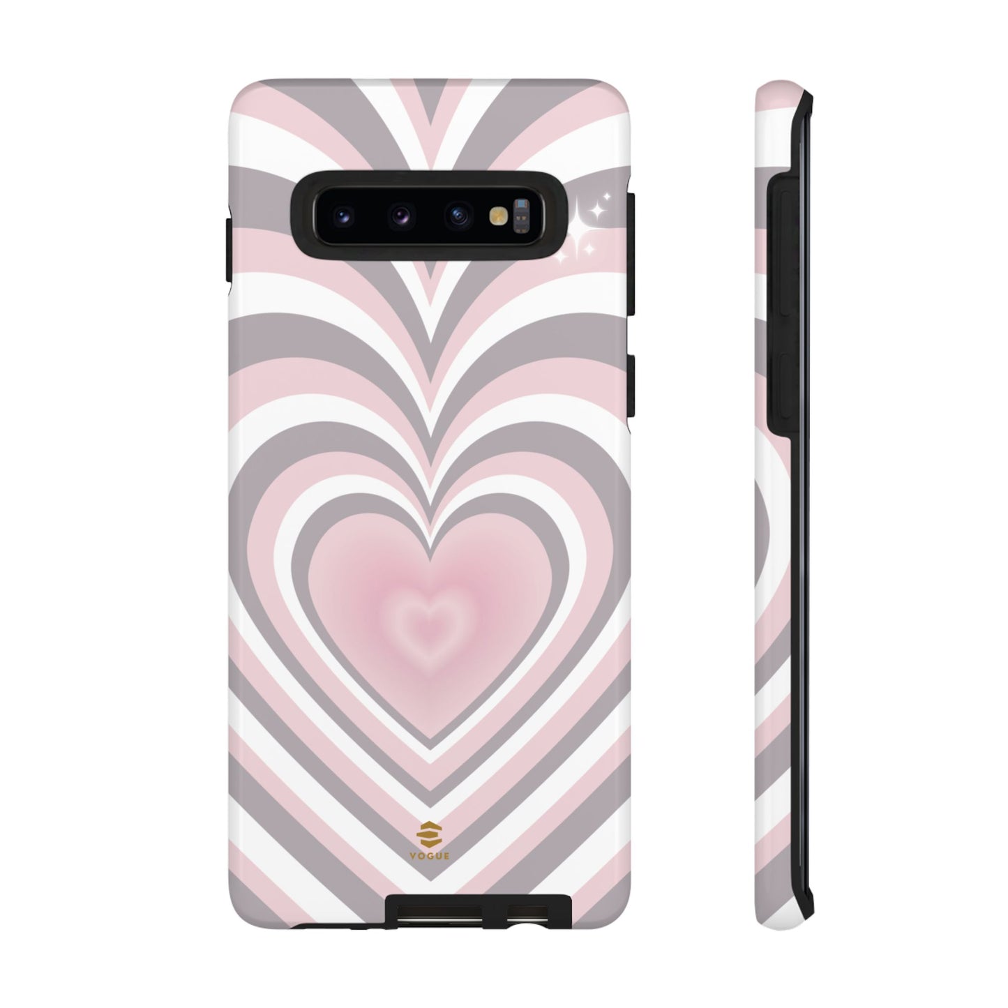 Pink & Grey Heart Design - Phone Case, Love, Valentine's Day Gift for Her