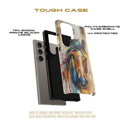 Horse Art Phone Case - Samsung Galaxy - Tough Case - Brown