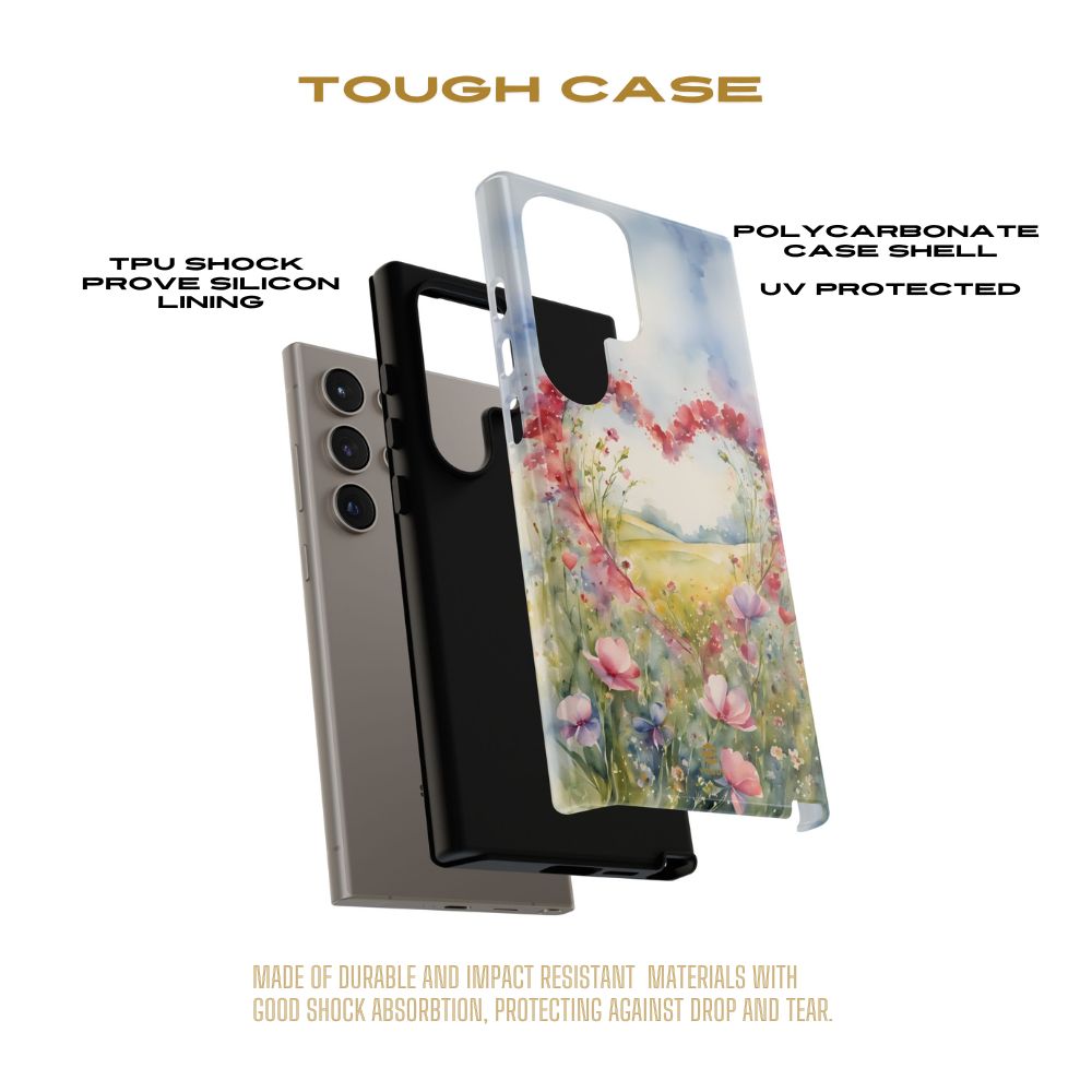 Flower heart Tough Phone Case for Samsung