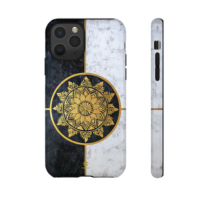 Funda para iPhone con diseño de mandala dorado