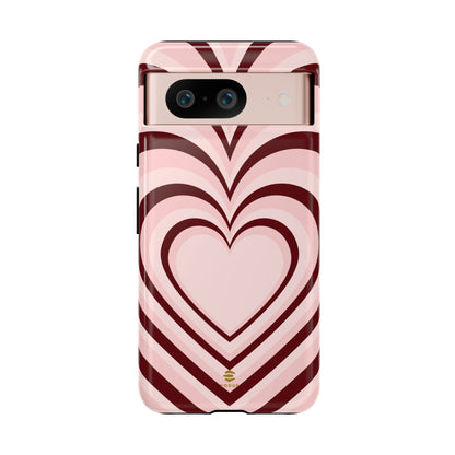 Burgundy Hearts Phone Case For Valentine's day Google pixel