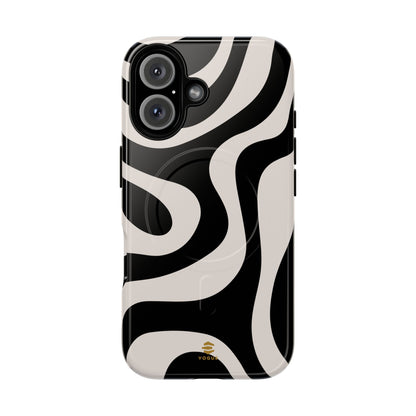 Black Swirl MagSafe iPhone Case