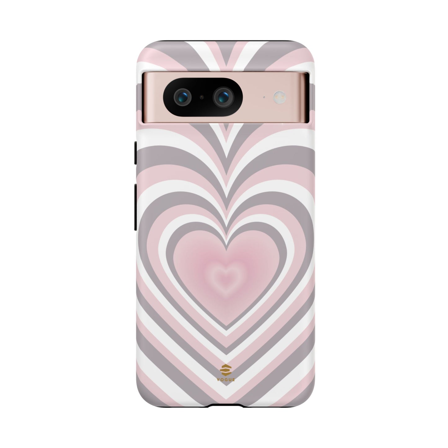 Pink & Grey Heart Phone Case For Valentine's day