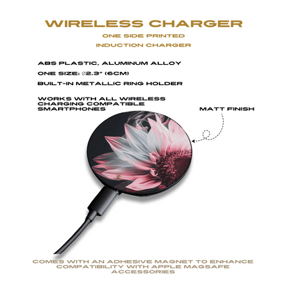 Pink Sunflower Magnetic Induction Charger