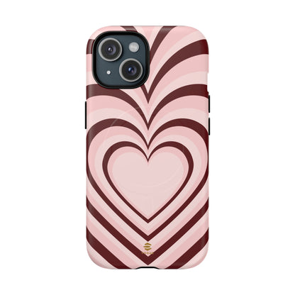 Burgundy Hearts Design - Phone Case MagSafe, Love, Valentine's Day Gift for Her