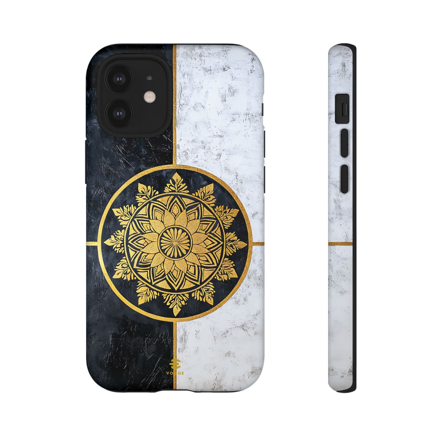 Funda para iPhone con diseño de mandala dorado