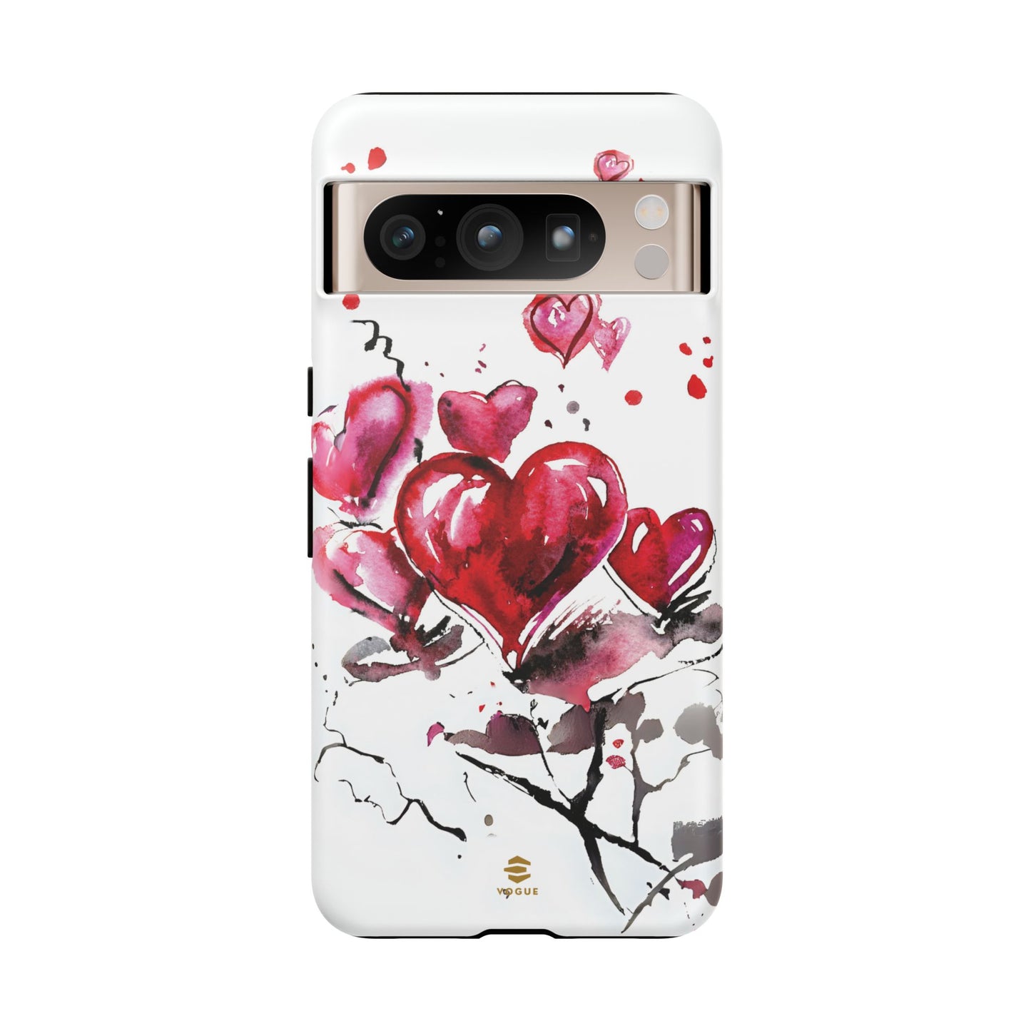 Abstract Hearts Phone Case For Valentine's day - Pink and grey Google  protective case