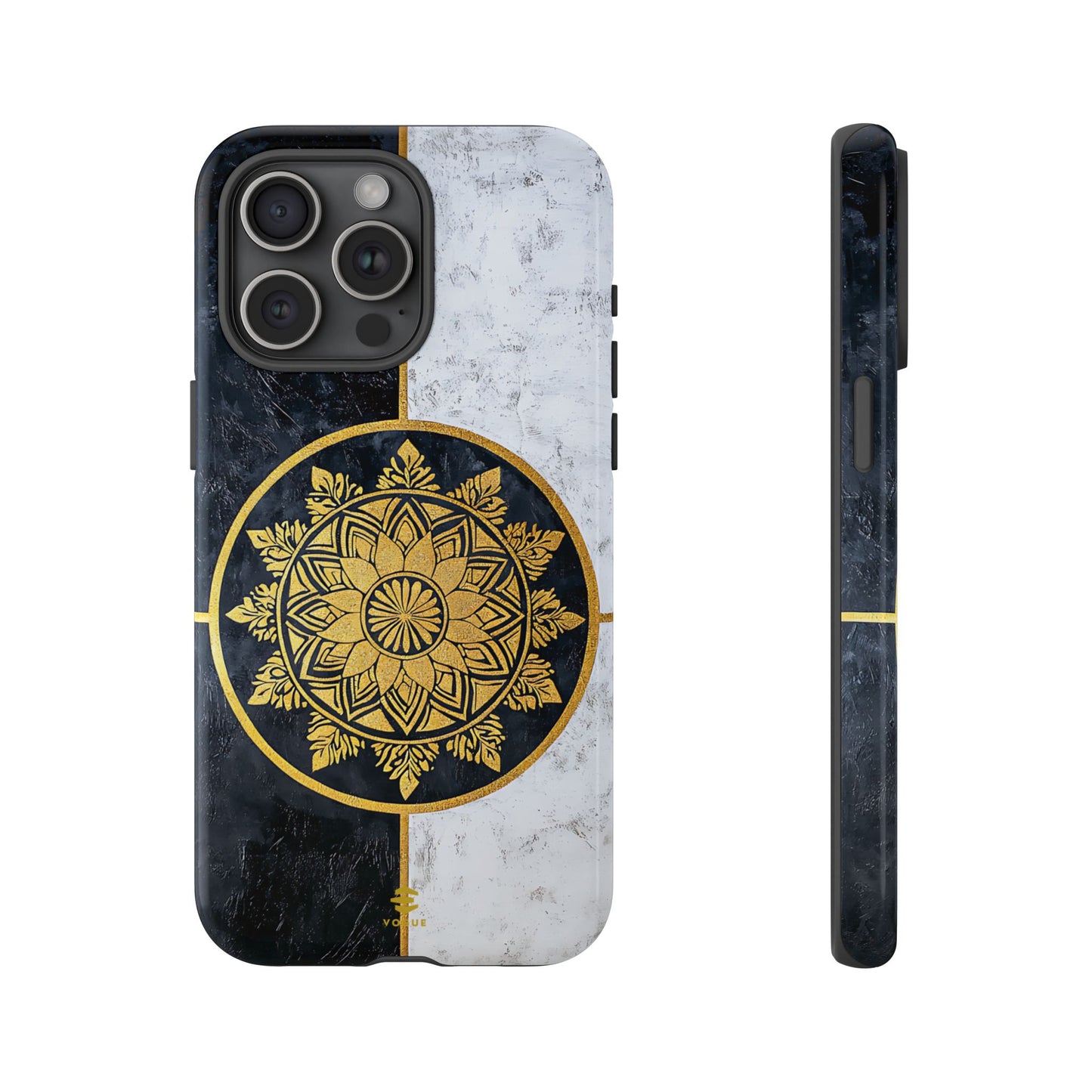 Funda para iPhone con diseño de mandala dorado