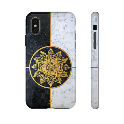 Funda para iPhone con diseño de mandala dorado