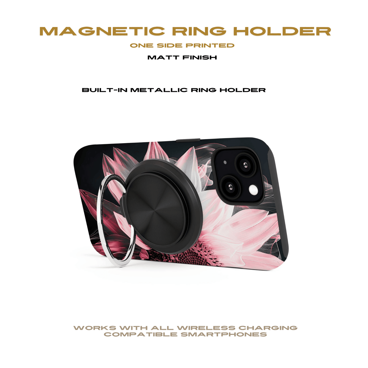 Pink Sunflower Magnetic Induction Charger