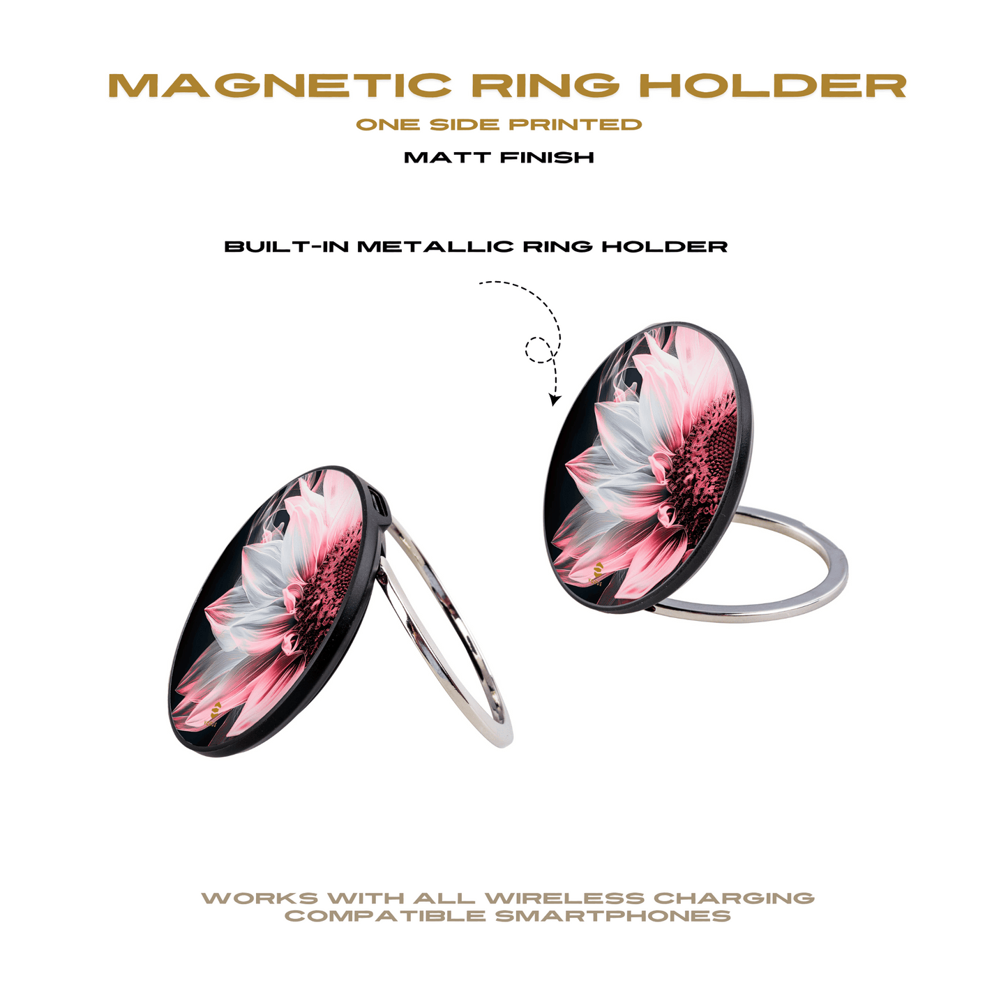 Pink Sunflower Magnetic Induction Charger