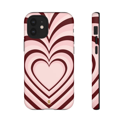 Burgundy Hearts Design - Phone Case, Love, Valentine's Day Gift for Her