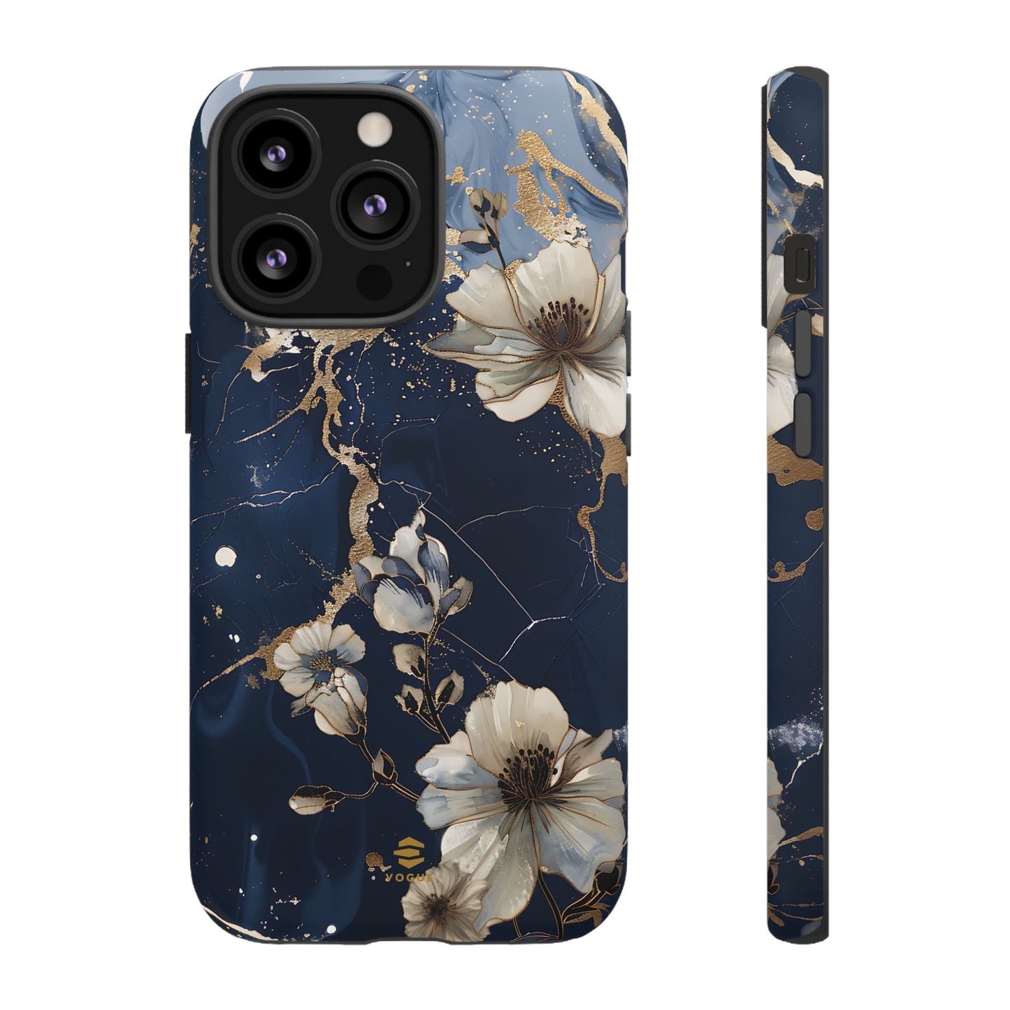 Funda para iPhone con diseño floral de mármol