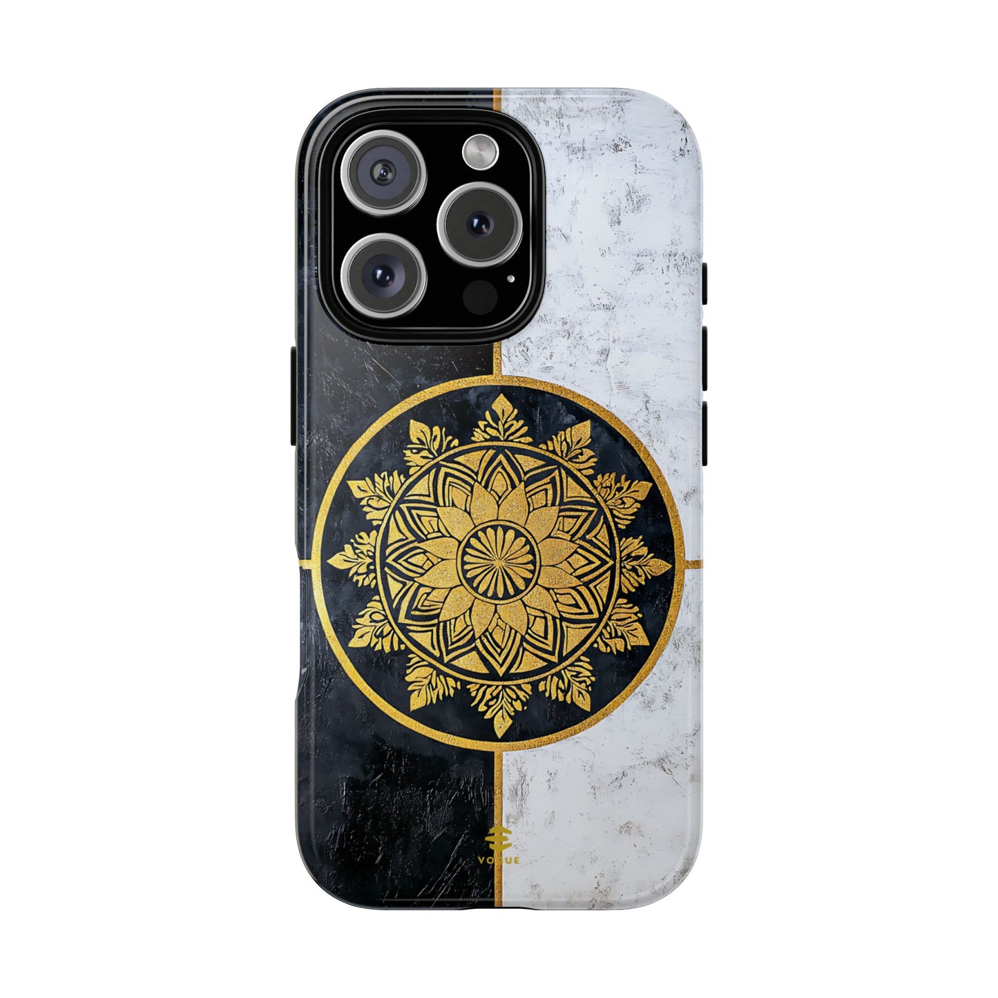 Funda para iPhone con diseño de mandala dorado