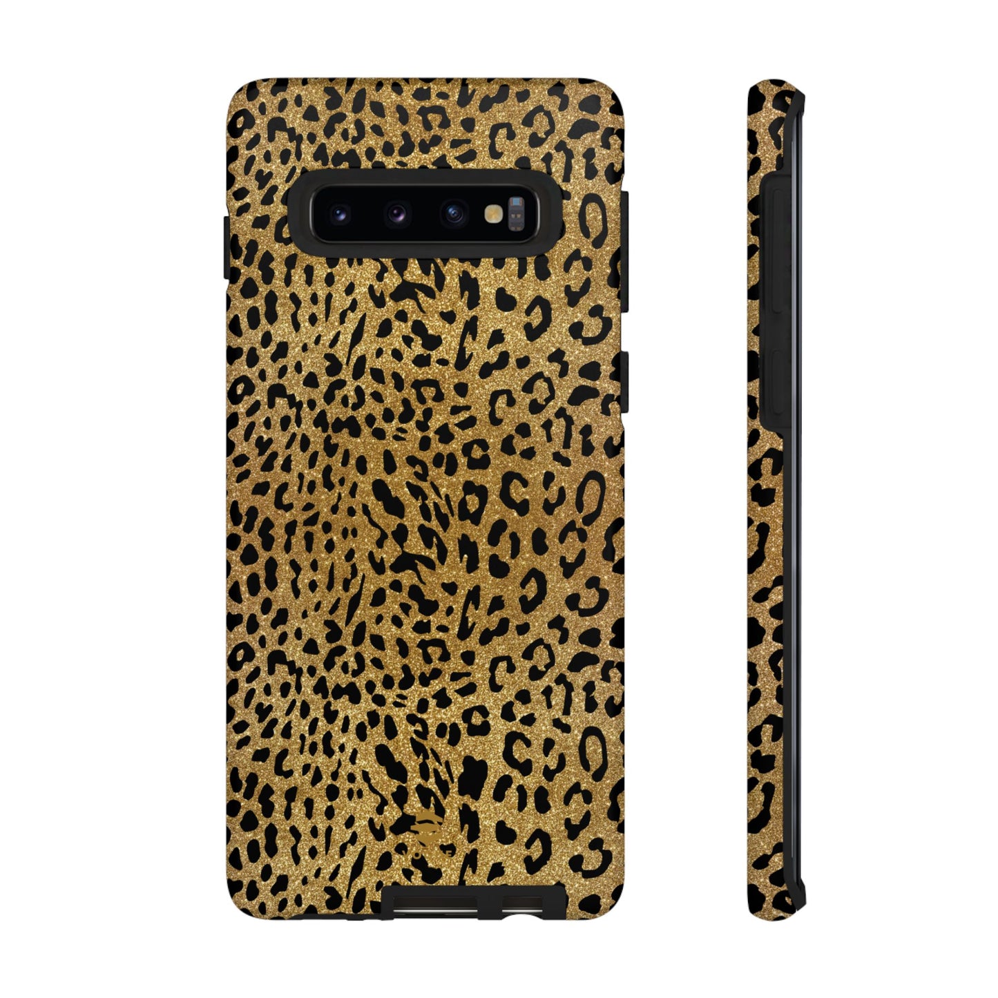 Goldene Samsung-Hülle mit Leopardenmuster