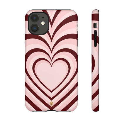 Burgundy Hearts Design - Phone Case, Love, Valentine's Day Gift for Her