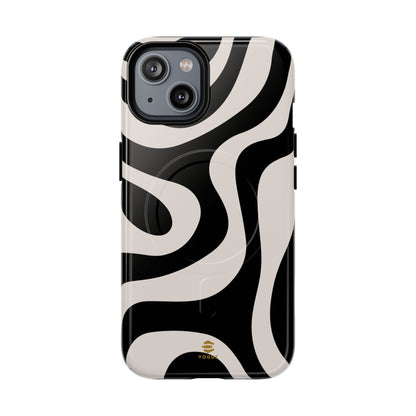 Black Swirl MagSafe iPhone Case