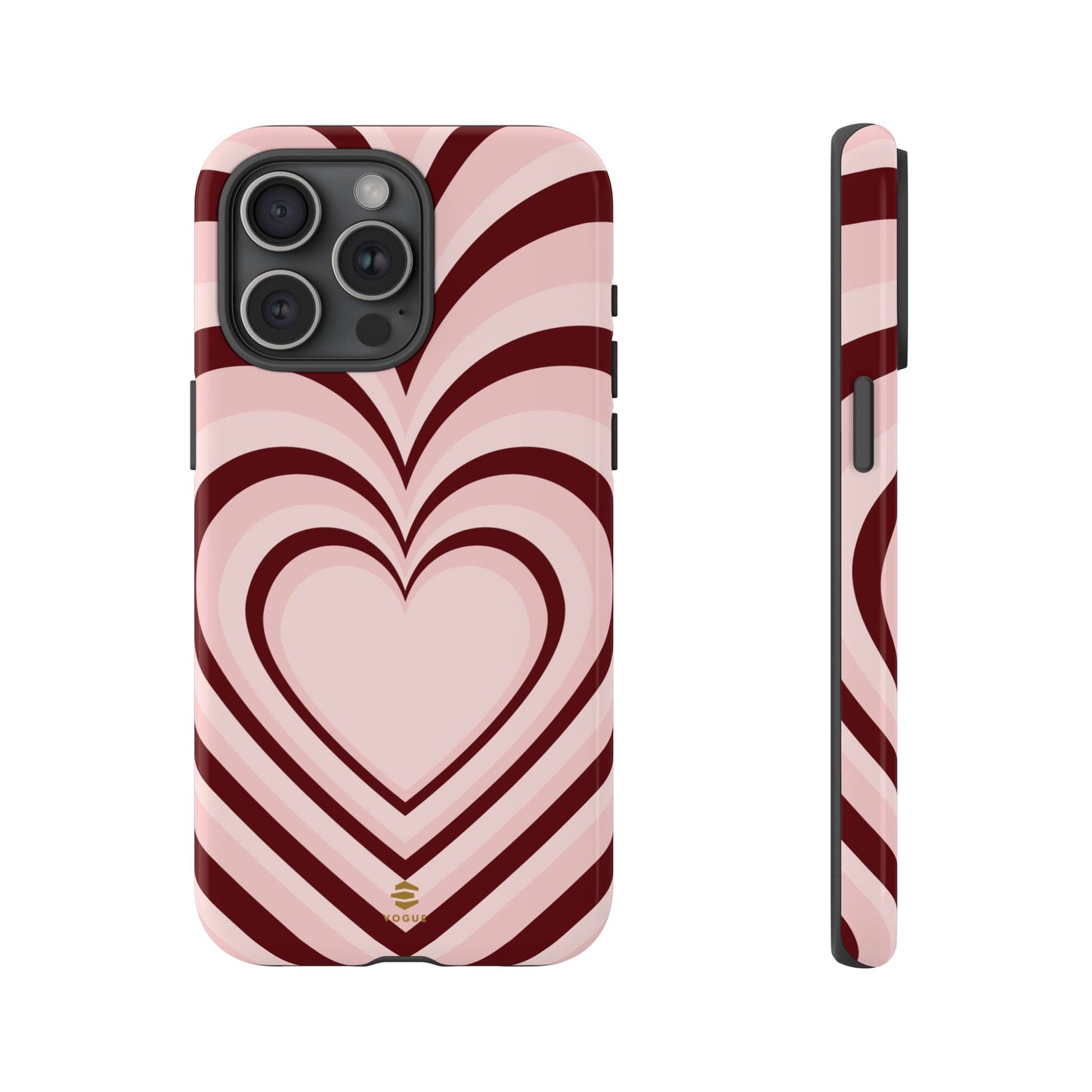 Burgundy Hearts Design - Phone Case, Love, Valentine's Day Gift for Her